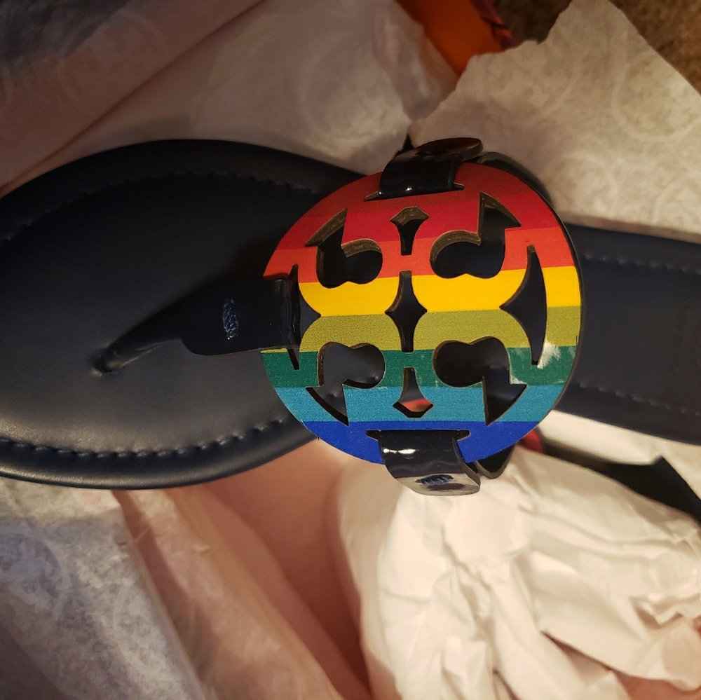 Authentic Tory Burch Rainbow Miller Sandals